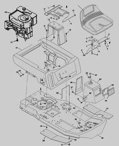 Body Chassis Diagram and Parts List for 30546X4A  Briggs and Stratton Lawn Tractor